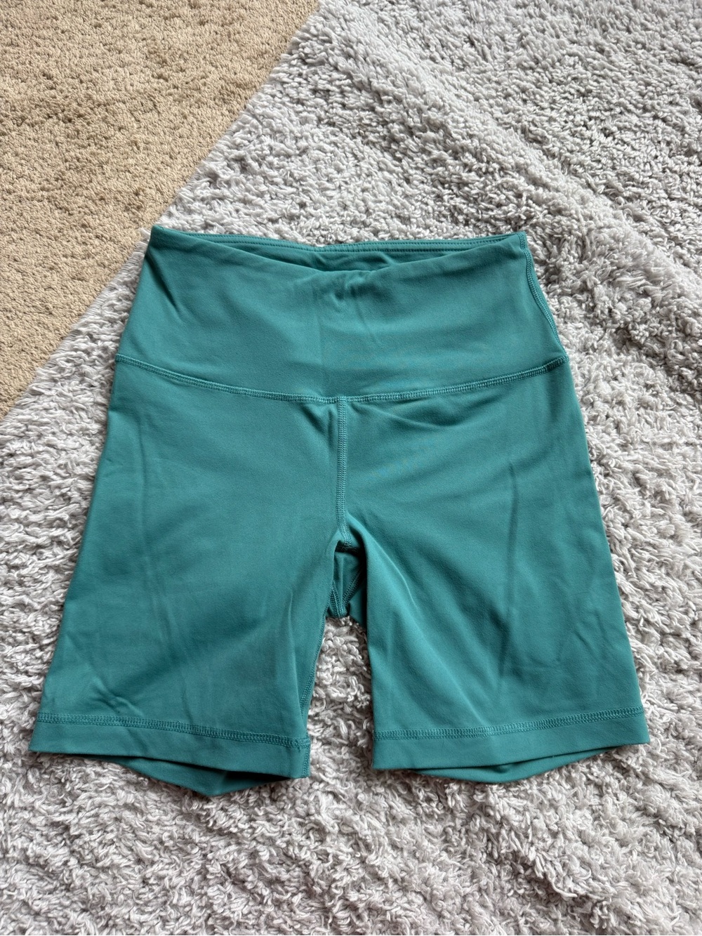 90 Degree By Reflex Teal High-Waist Bike Shorts